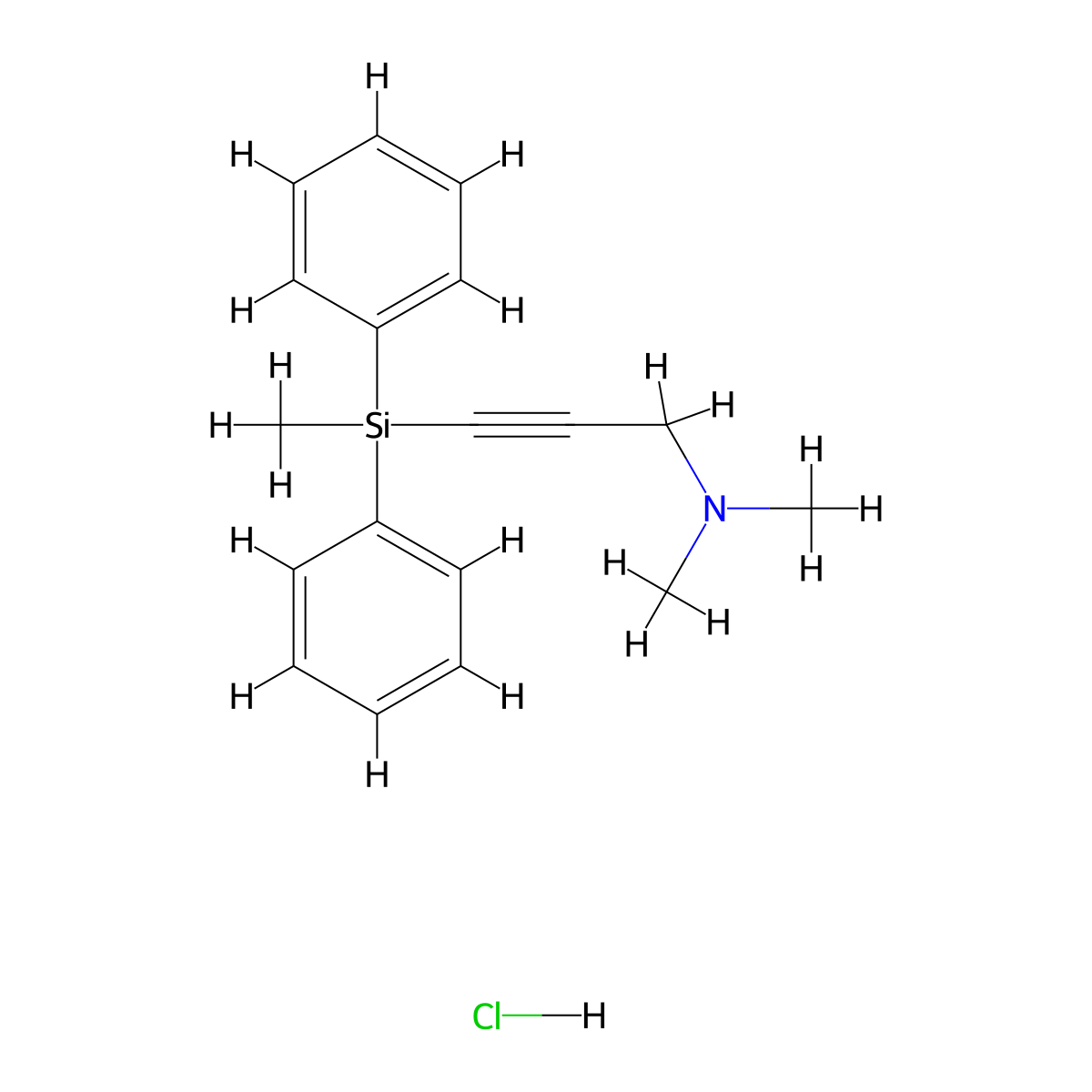2-Propyn-1-amine, N,N-dimethyl-3-(methyldiphenylsilyl)-, hydrochloride (1:1) molecular structure, CAS 1354782-98-1