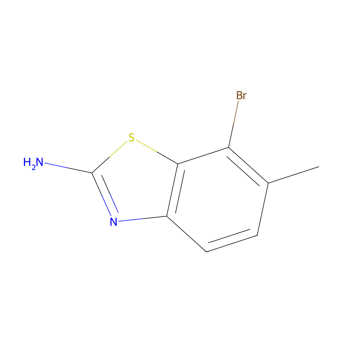7-Bromo-6-methylbenzo[d]thiazol-2-amine molecular structure, CAS 1354783-16-6