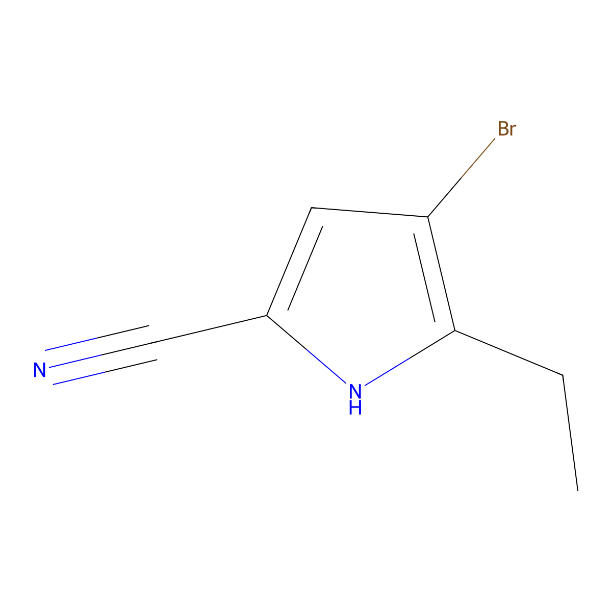 4-bromo-5-ethyl-1H-pyrrole-2-carbonitrile molecular structure, CAS 1354783-31-5