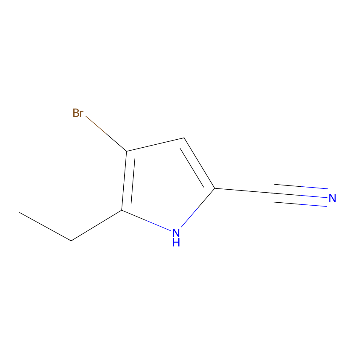4-bromo-5-ethyl-1H-pyrrole-2-carbonitrile molecular structure, CAS 1354783-31-5