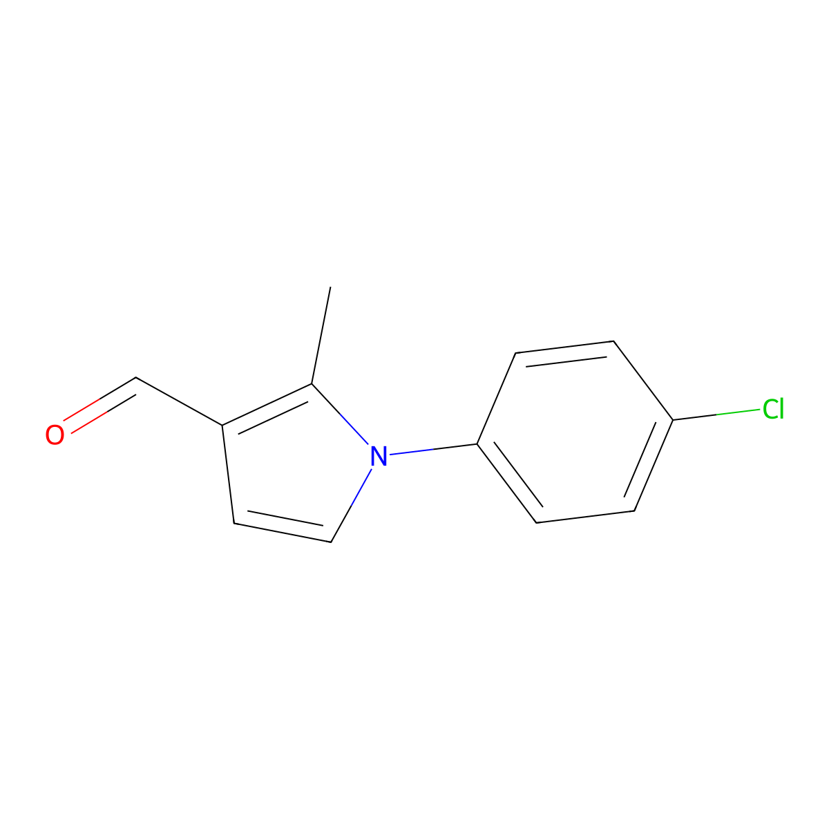 1-(4-Chlorophenyl)-2-methyl-1H-pyrrole-3-carbaldehyde molecular structure, CAS 1354783-33-7