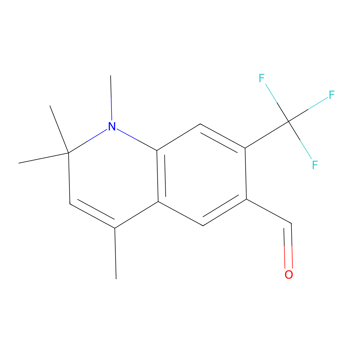 1,2,2,4-Tetramethyl-7-(trifluoromethyl)-1,2-dihydroquinoline-6-carbaldehyde molecular structure, CAS 1354783-34-8
