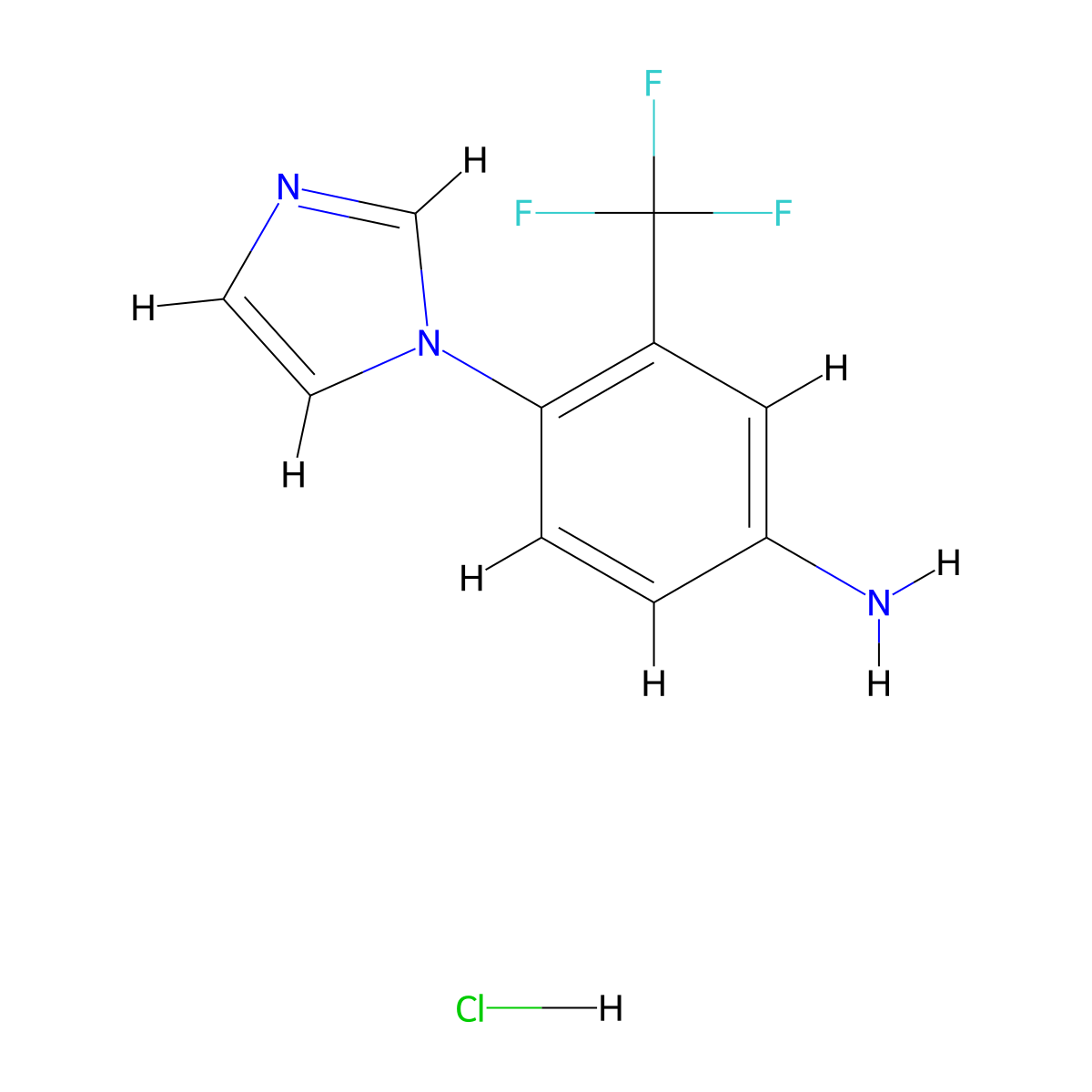 [4-(1H-imidazol-1-yl)-3-(trifluoromethyl)phenyl]amine hydrochloride molecular structure, CAS 1354783-58-6