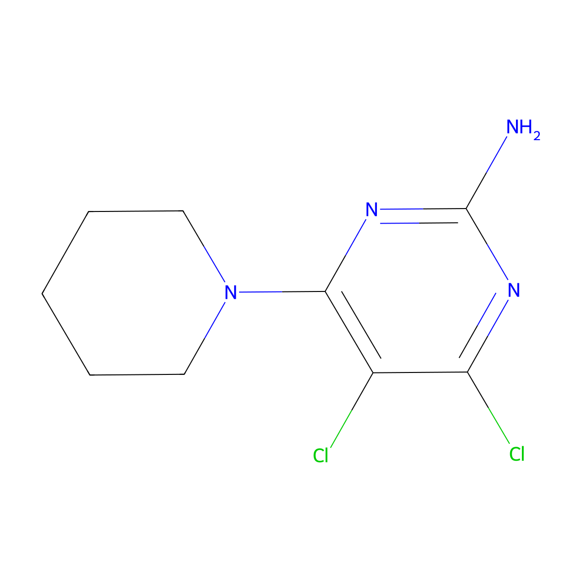 4,5-Dichloro-6-(piperidin-1-yl)pyrimidin-2-amine molecular structure, CAS 1354783-96-2