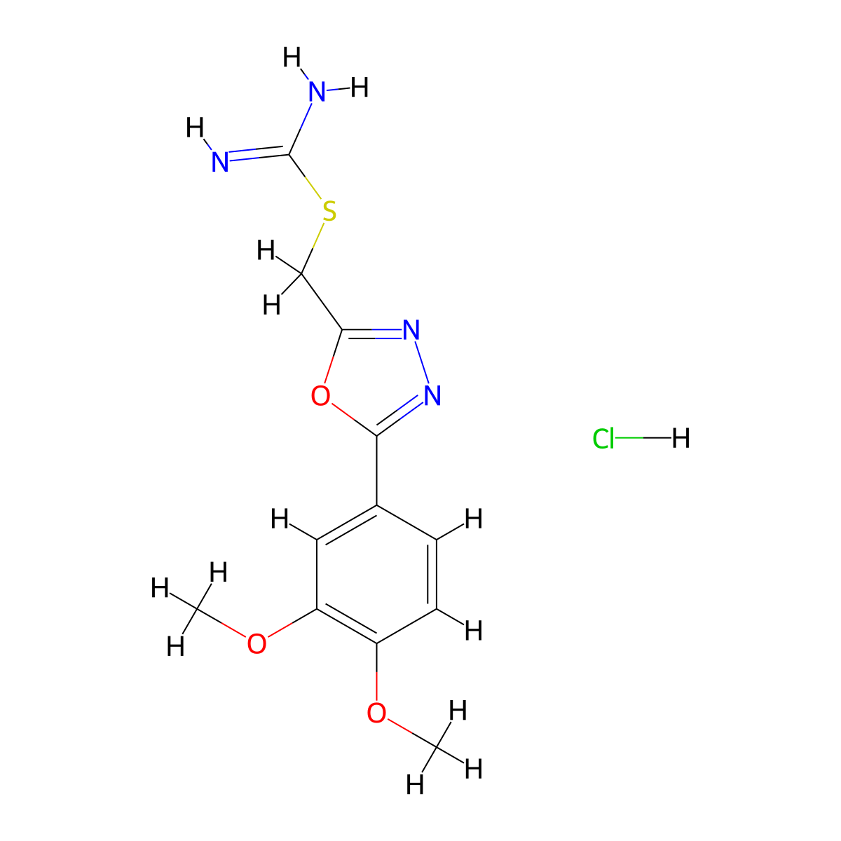 (5-(3,4-Dimethoxyphenyl)-1,3,4-oxadiazol-2-yl)methyl carbamimidothioate hydrochloride molecular structure, CAS 1354784-31-8