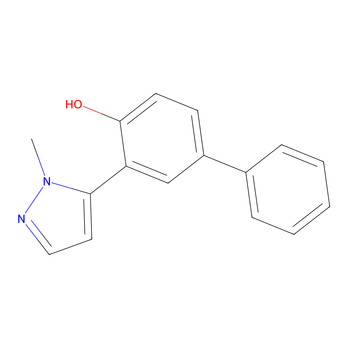 3-(1-methyl-1H-pyrazol-5-yl)biphenyl-4-ol molecular structure, CAS 1354786-75-6