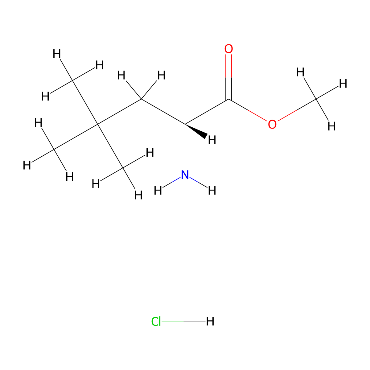(R)-Methyl 2-amino-4,4-dimethylpentanoate hydrochloride molecular structure, CAS 1354788-55-8