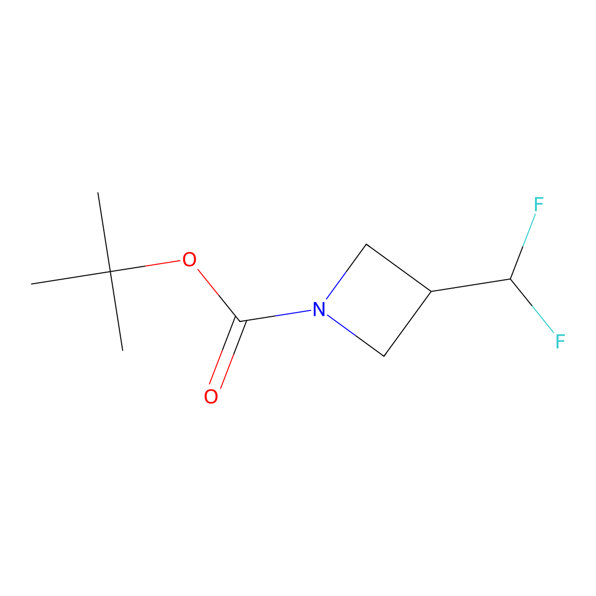 Tert-butyl 3-(difluoromethyl)azetidine-1-carboxylate molecular structure, CAS 1354792-75-8