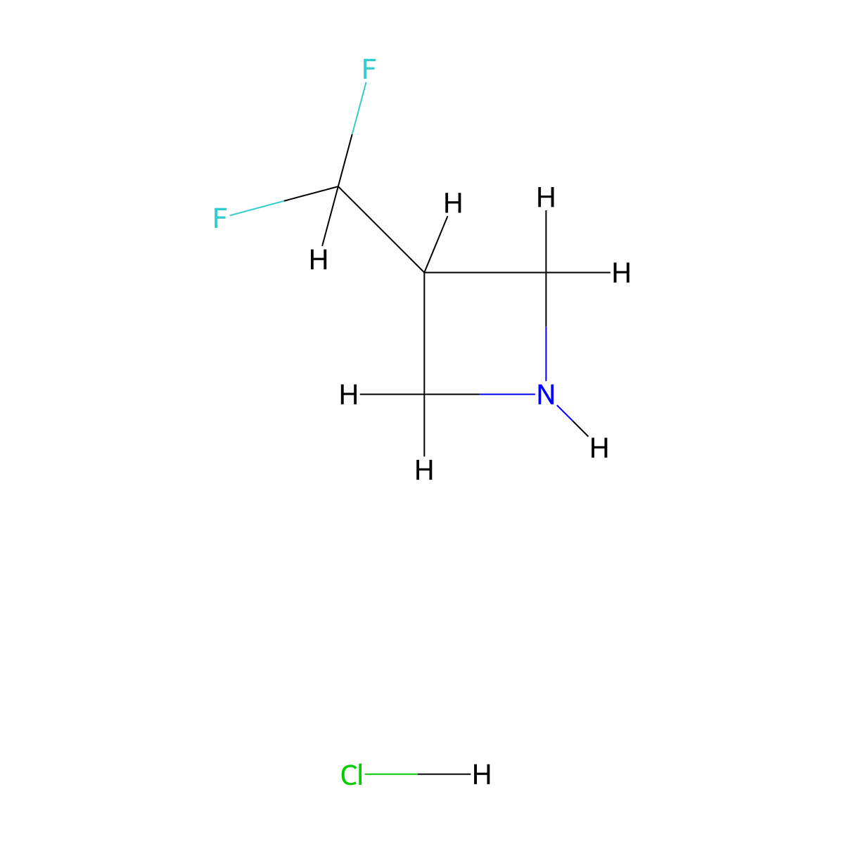 3-(Difluoromethyl)azetidine hydrochloride molecular structure, CAS 1354792-76-9