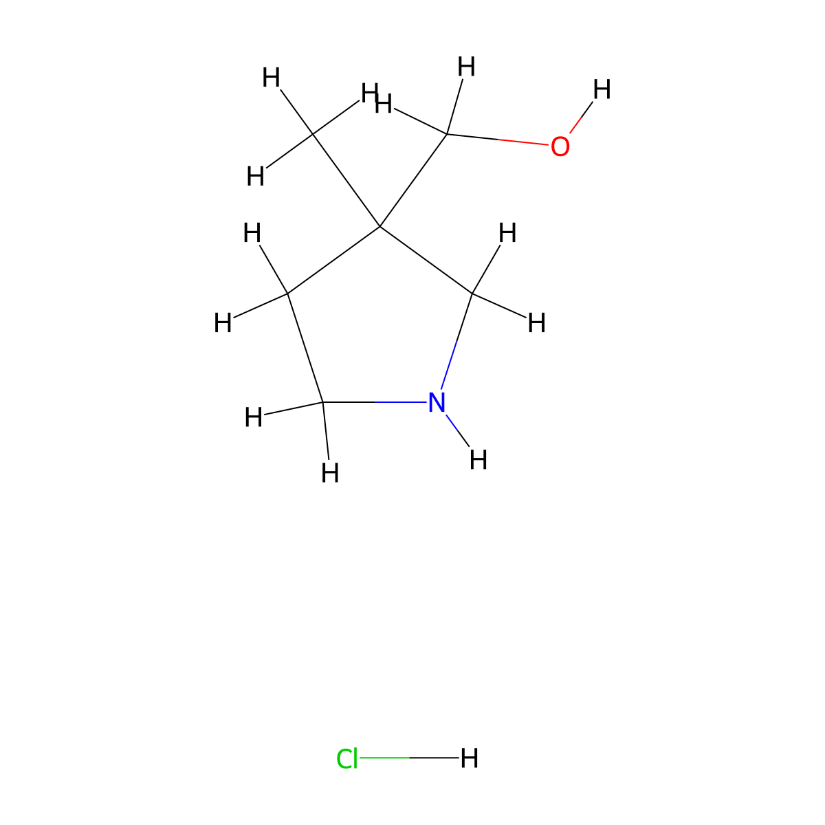 (3-Methylpyrrolidin-3-yl)methanol hydrochloride molecular structure, CAS 1354792-84-9