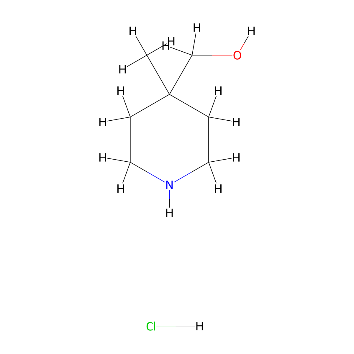 (4-Methylpiperidin-4-yl)methanol hydrochloride molecular structure, CAS 1354792-85-0