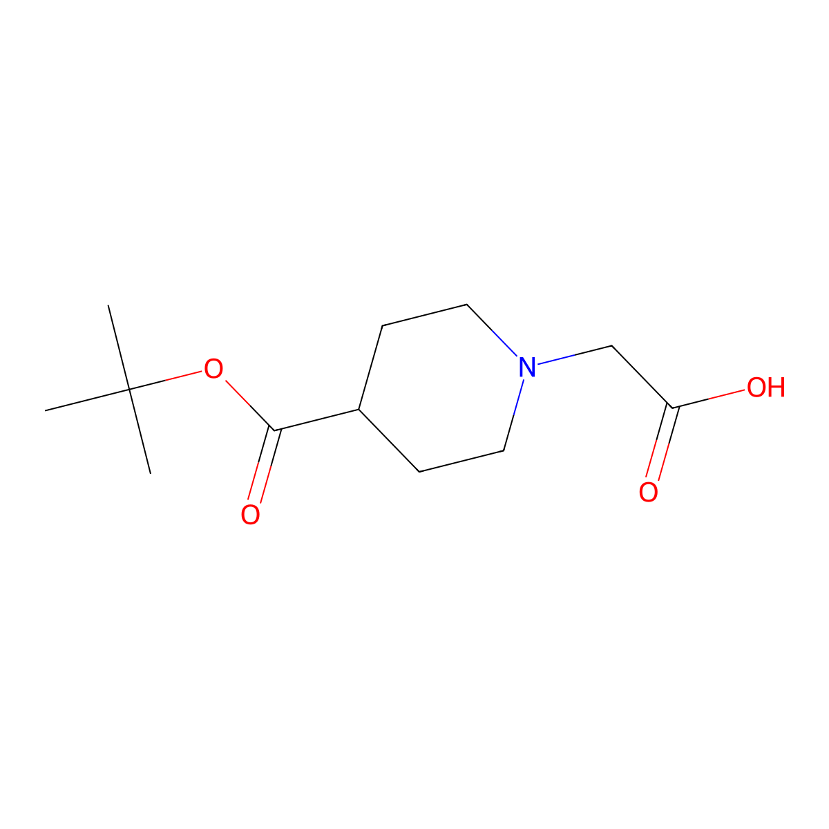 2-[4-(tert-Butoxycarbonyl)-1-piperidyl]acetic Acid molecular structure, CAS 1354805-16-5
