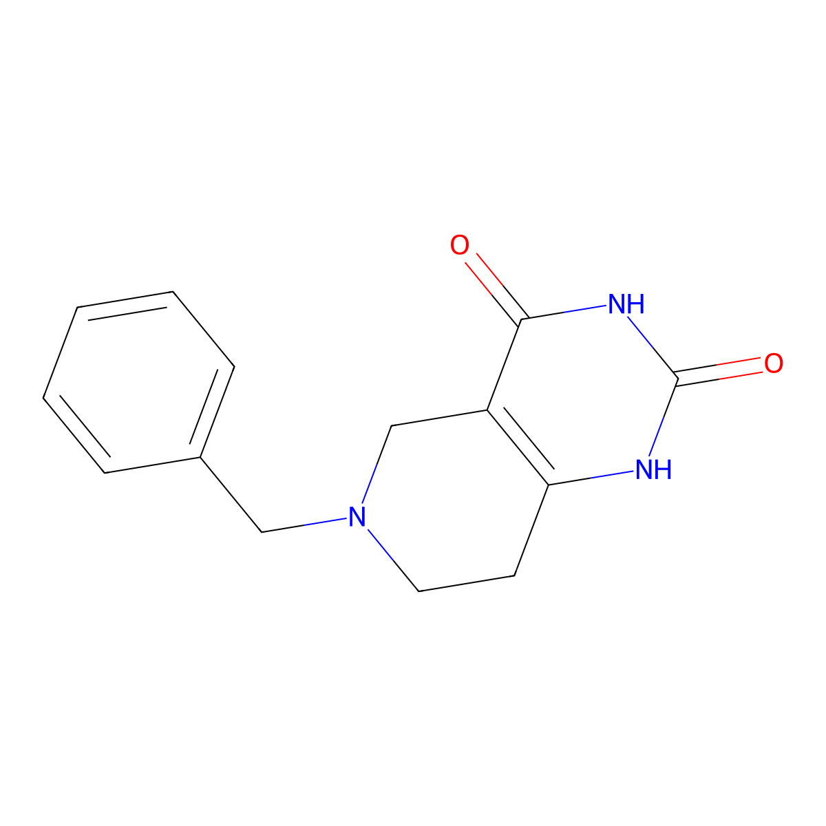6-Benzyl-5,6,7,8-tetrahydropyrido[4,3-d]pyrimidine-2,4(1H,3H)-dione molecular structure, CAS 135481-57-1