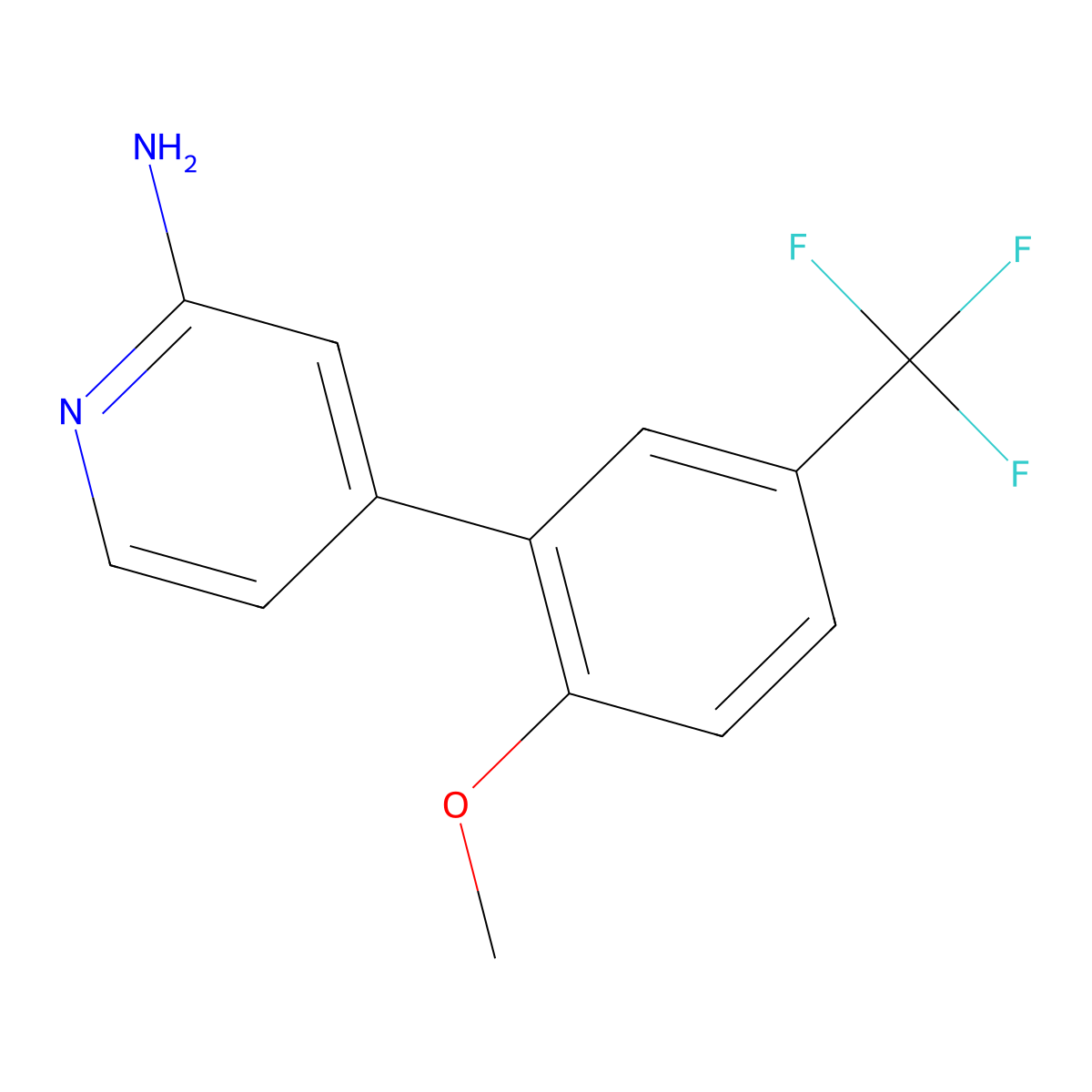 2-Pyridinamine, 4-[2-methoxy-5-(trifluoromethyl)phenyl]- molecular structure, CAS 1354819-19-4
