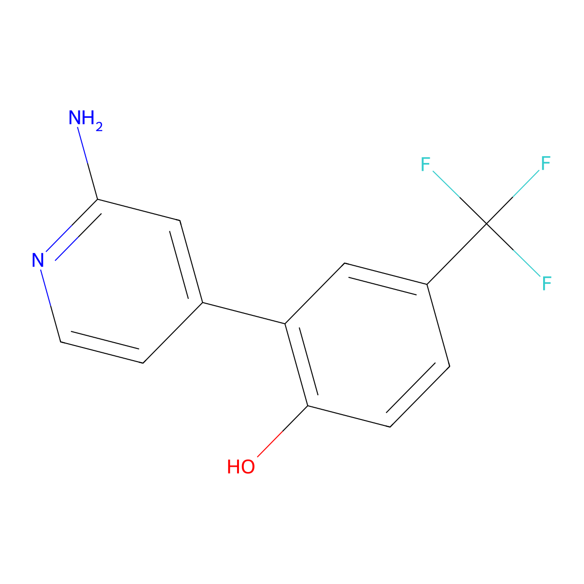 2-(2-Aminopyridin-4-yl)-4-(trifluoromethyl)phenol molecular structure, CAS 1354819-20-7
