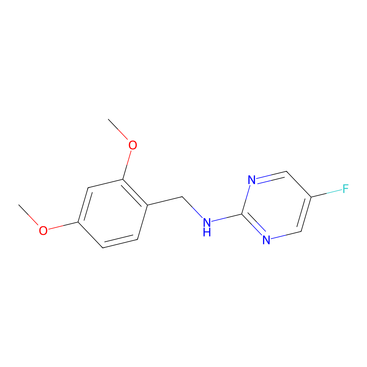 N-(2,4-Dimethoxybenzyl)-5-fluoropyrimidin-2-amine molecular structure, CAS 1354819-21-8