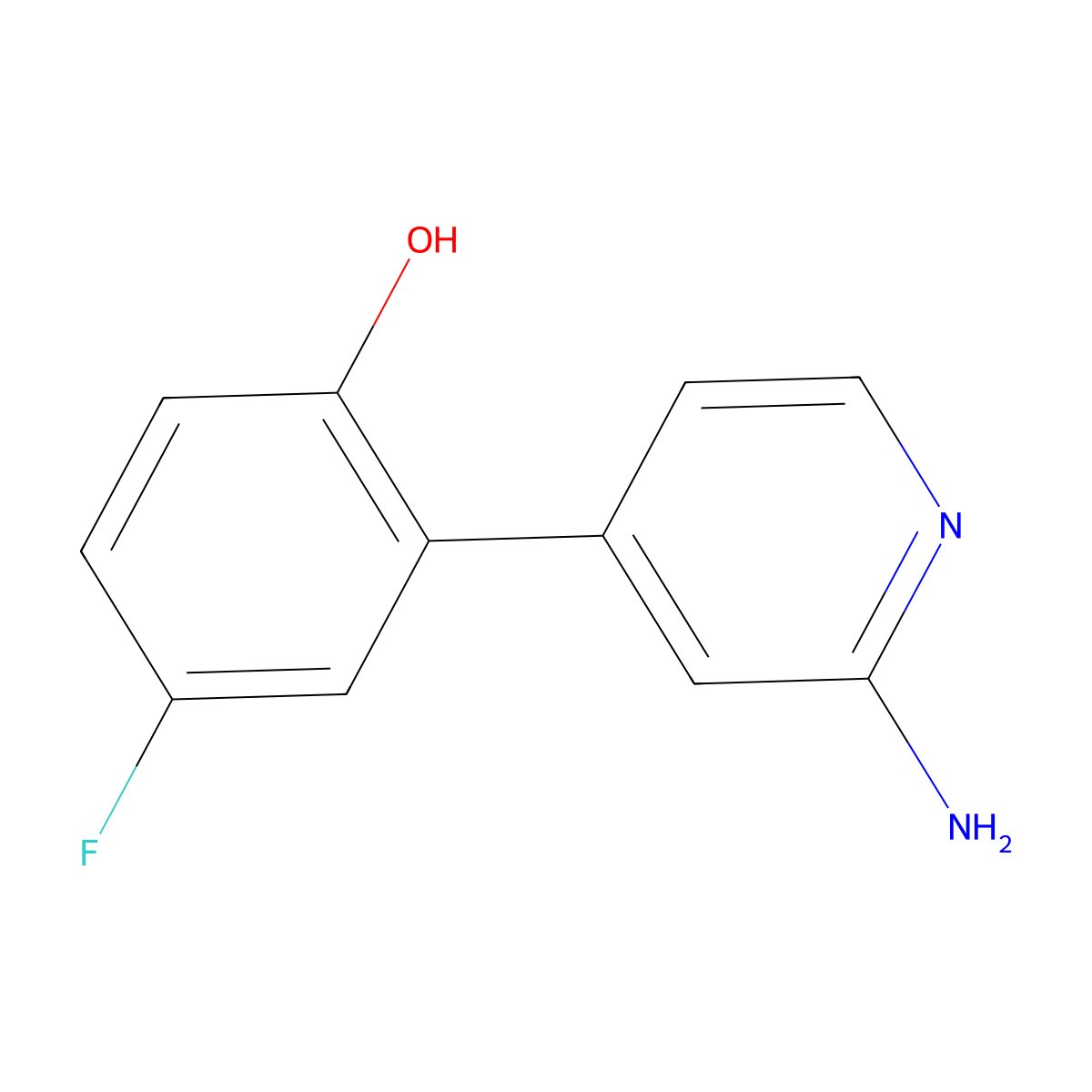 2-(2-Aminopyridin-4-yl)-4-fluorophenol molecular structure, CAS 1354819-25-2