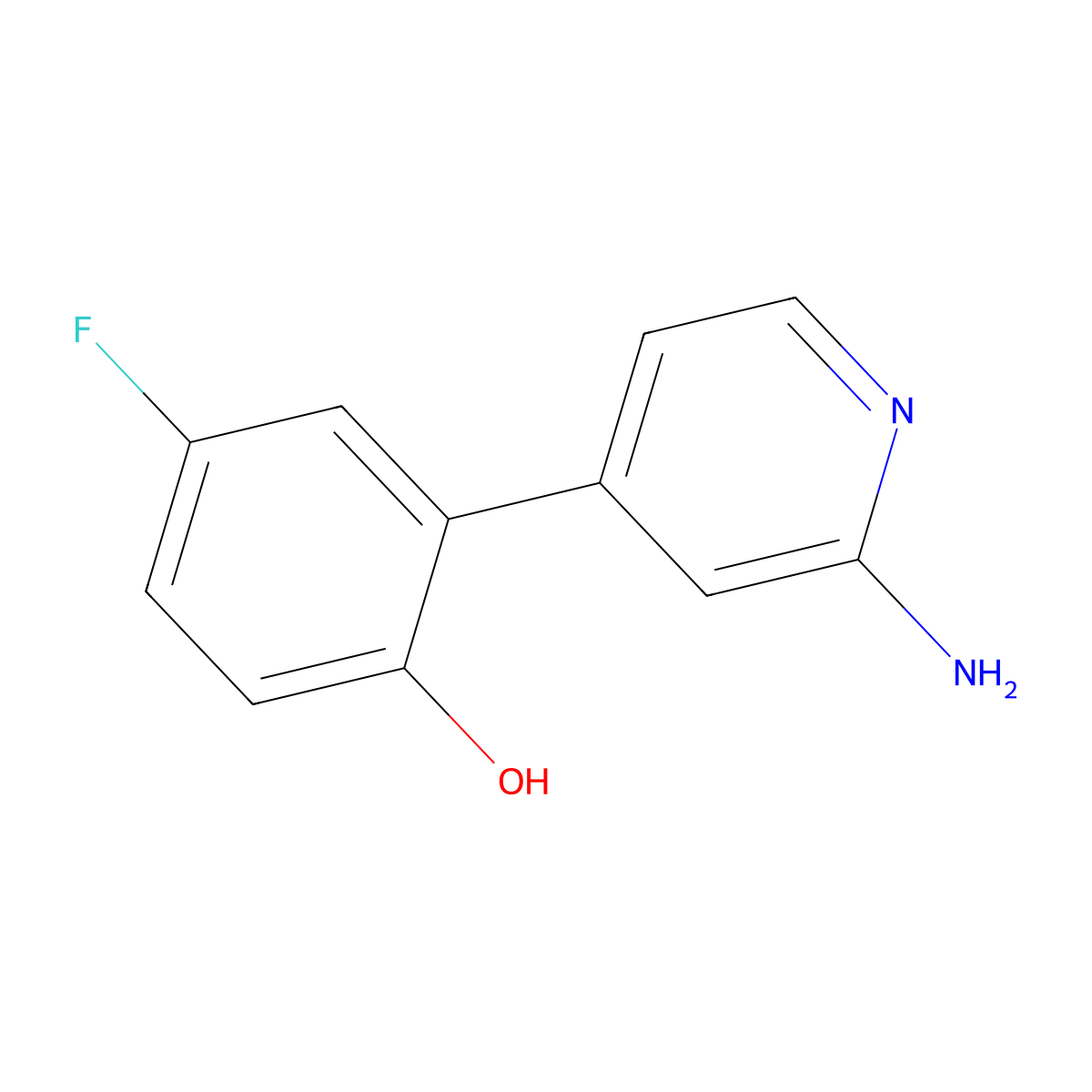 2-(2-Aminopyridin-4-yl)-4-fluorophenol molecular structure, CAS 1354819-25-2