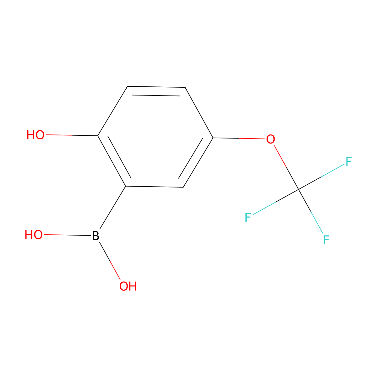 2-Hydroxy-5-(trifluoromethoxy)phenylboronic acid molecular structure, CAS 1354819-26-3