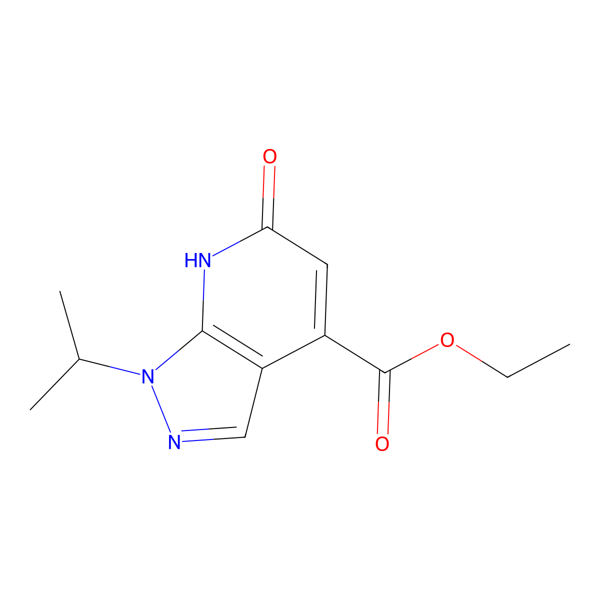 ethyl 6-hydroxy-1-isopropyl-1H-pyrazolo[3,4-b]pyridine-4-carboxylate molecular structure, CAS 1354822-17-5