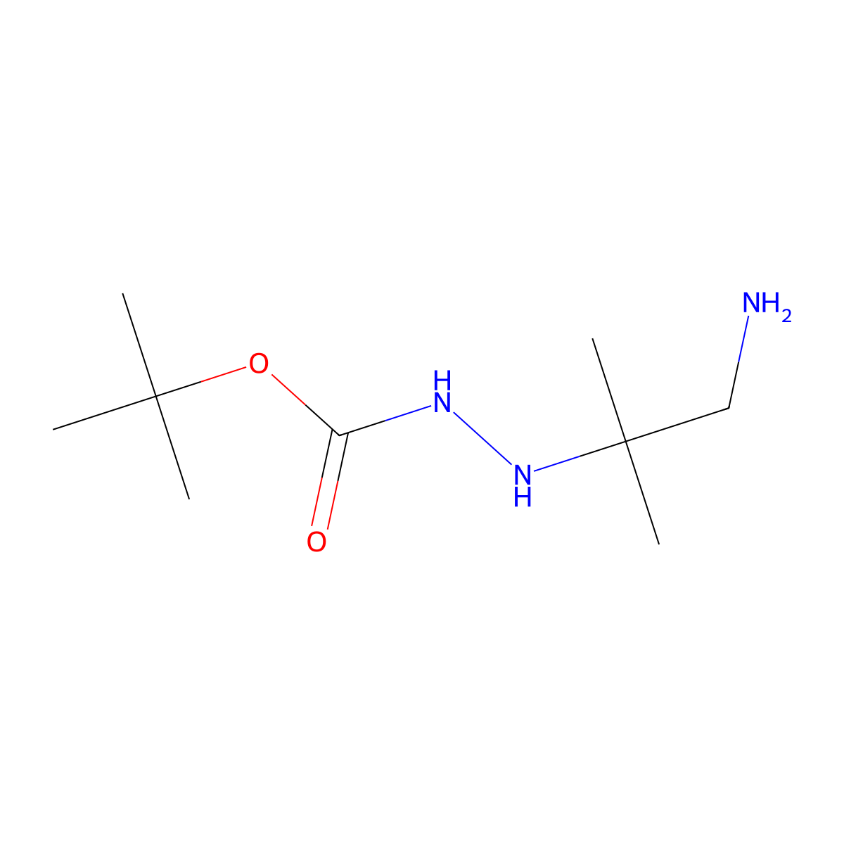 t-Butyl 2-(1-amino-2-methylpropan-2-yl)hydrazinecarboxylate molecular structure, CAS 1354825-86-7