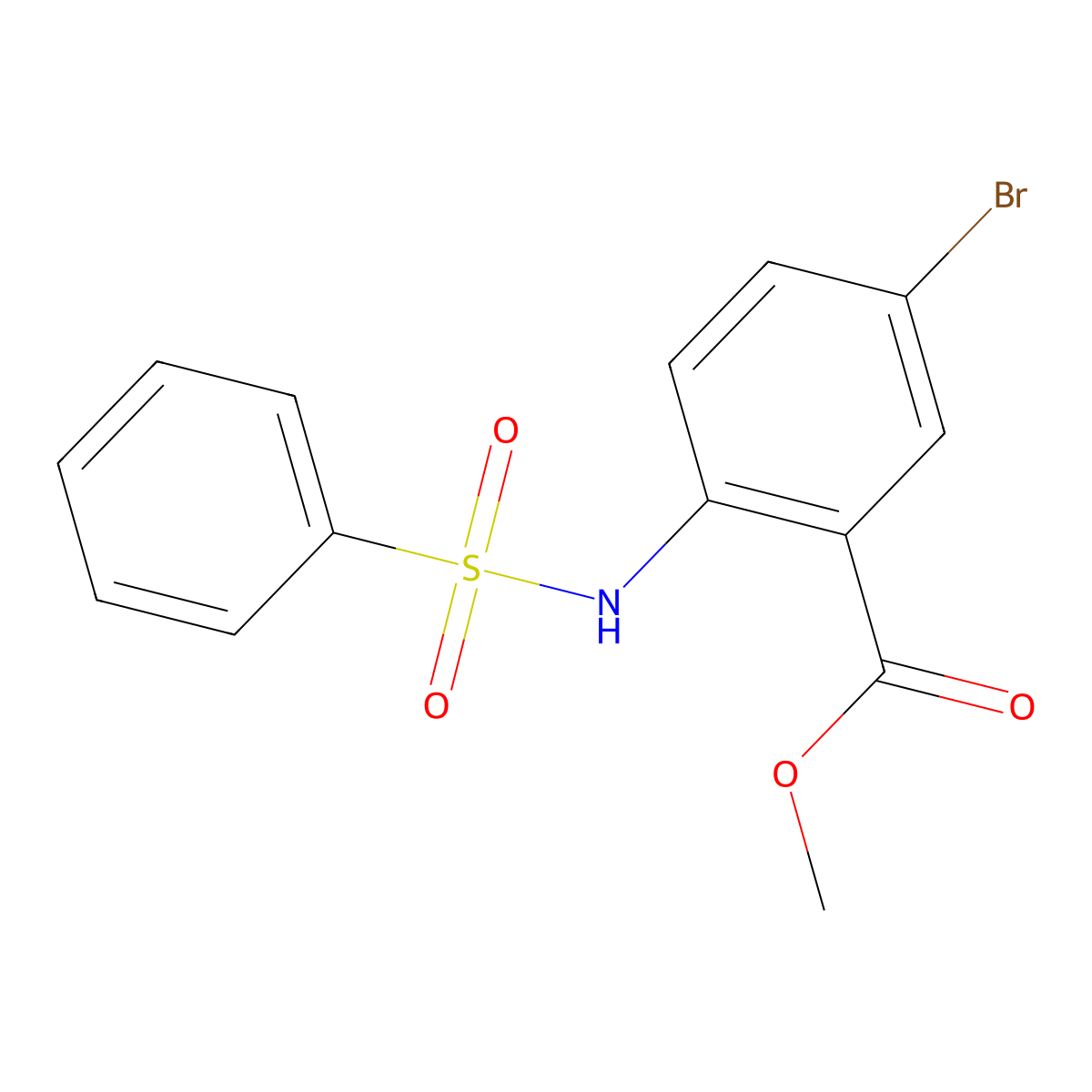 Methyl 2-(benzenesulfonamido)-5-bromobenzoate molecular structure, CAS 135484-65-0