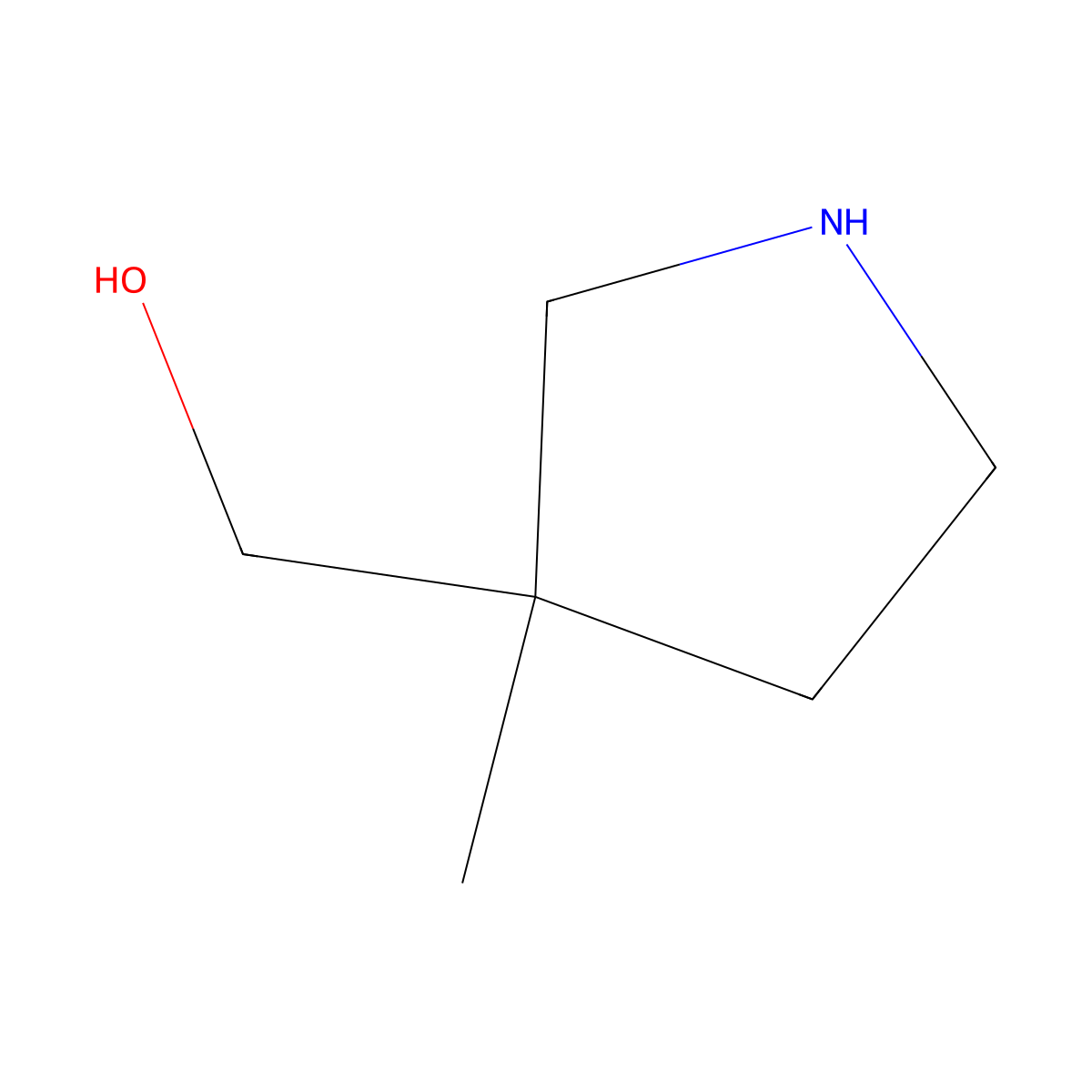 (3-Methylpyrrolidin-3-yl)methanol molecular structure, CAS 1354893-12-1