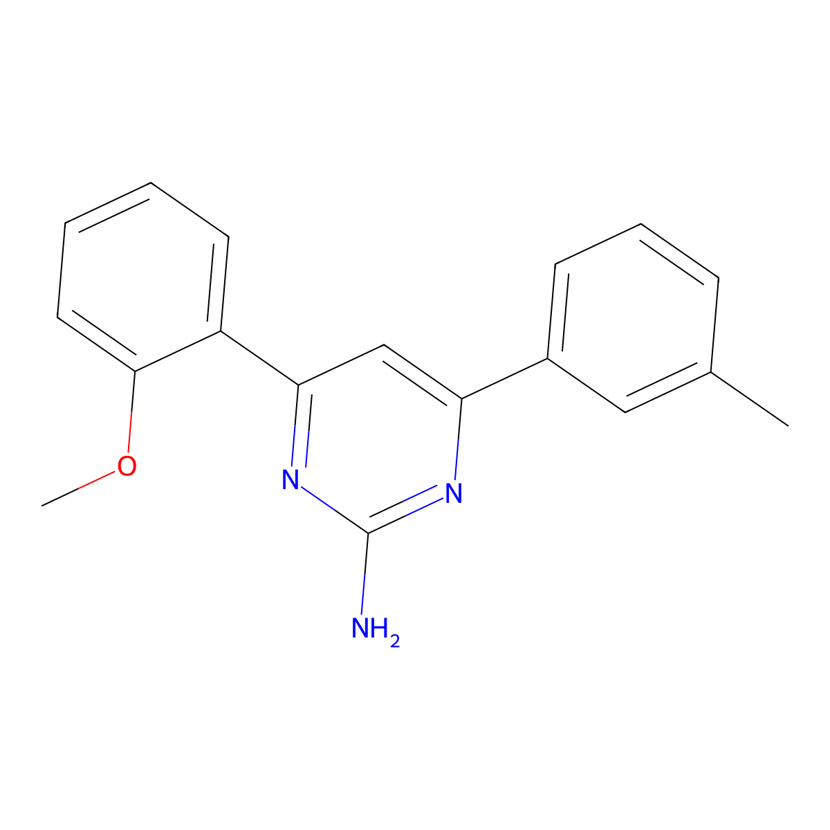 4-(2-Methoxyphenyl)-6-(3-methylphenyl)pyrimidin-2-amine molecular structure, CAS 1354915-17-5