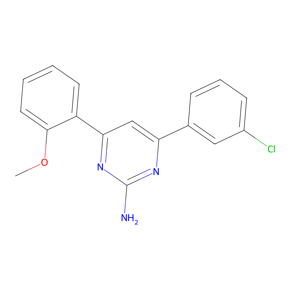 4-(3-Chlorophenyl)-6-(2-methoxyphenyl)pyrimidin-2-amine molecular structure, CAS 1354915-32-4