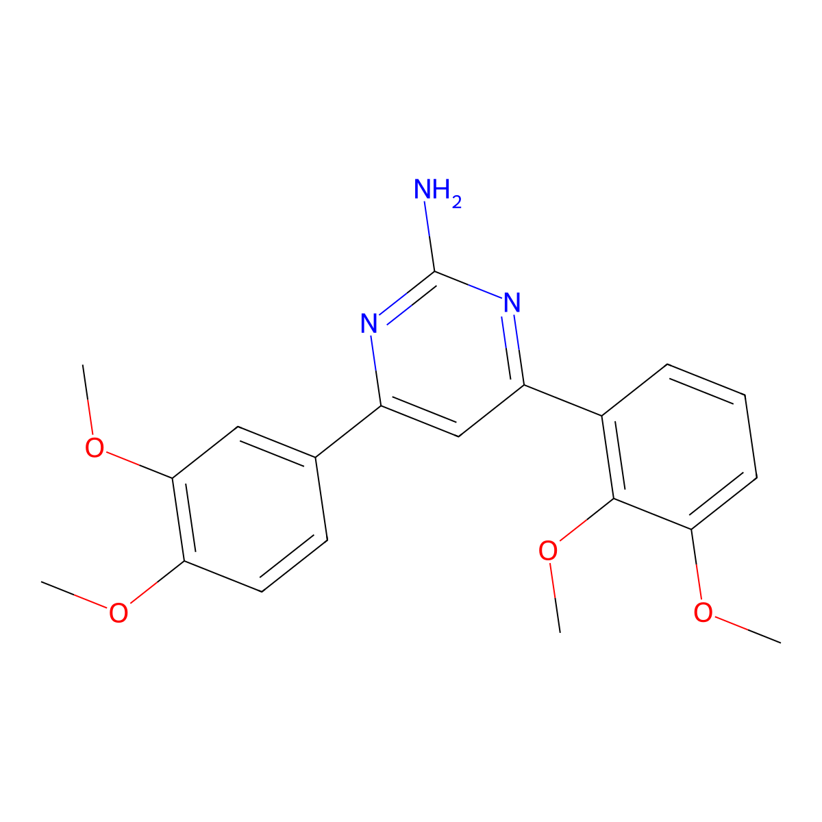 4-(2,3-Dimethoxyphenyl)-6-(3,4-dimethoxyphenyl)pyrimidin-2-amine molecular structure, CAS 1354915-61-9