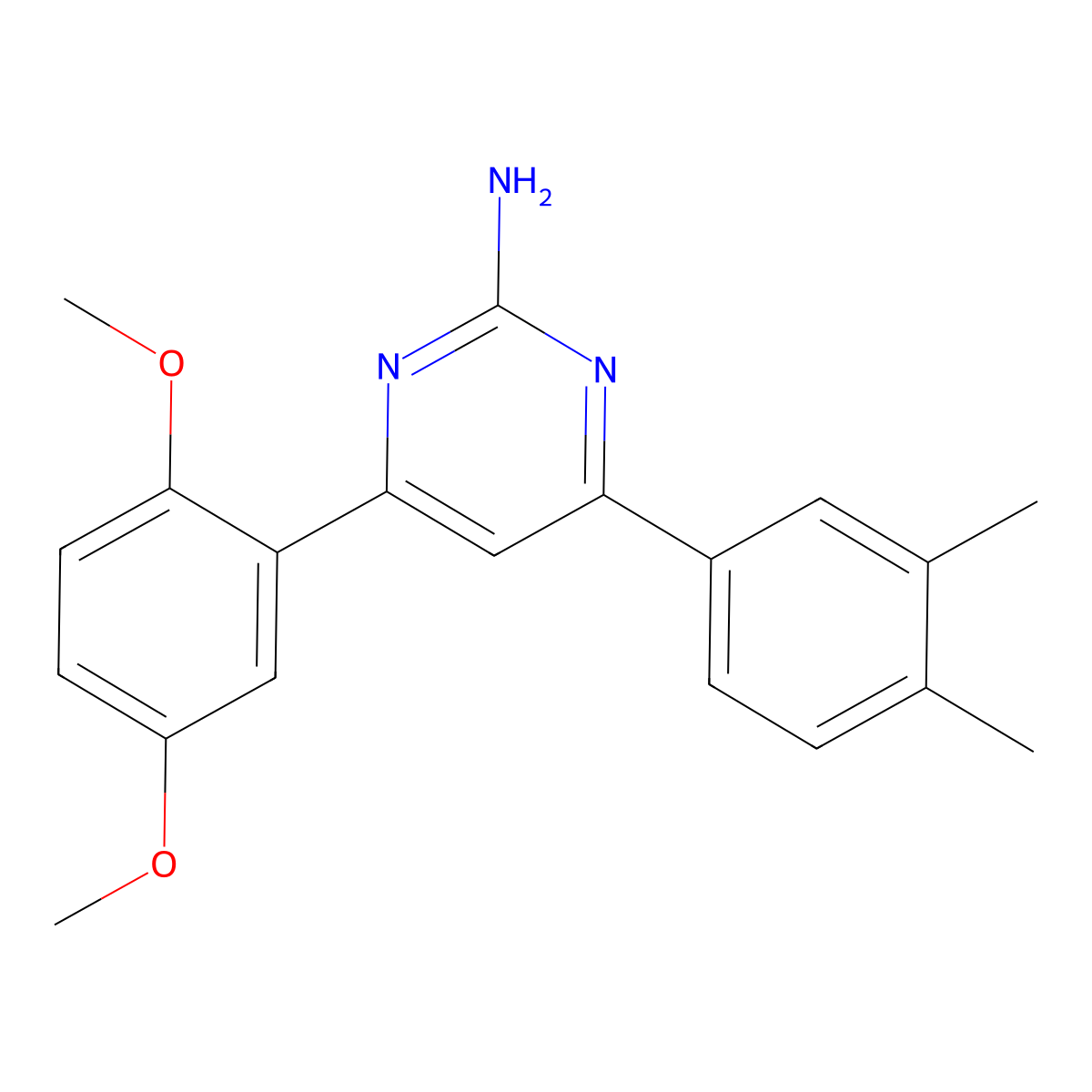 4-(2,5-Dimethoxyphenyl)-6-(3,4-dimethylphenyl)pyrimidin-2-amine molecular structure, CAS 1354915-82-4