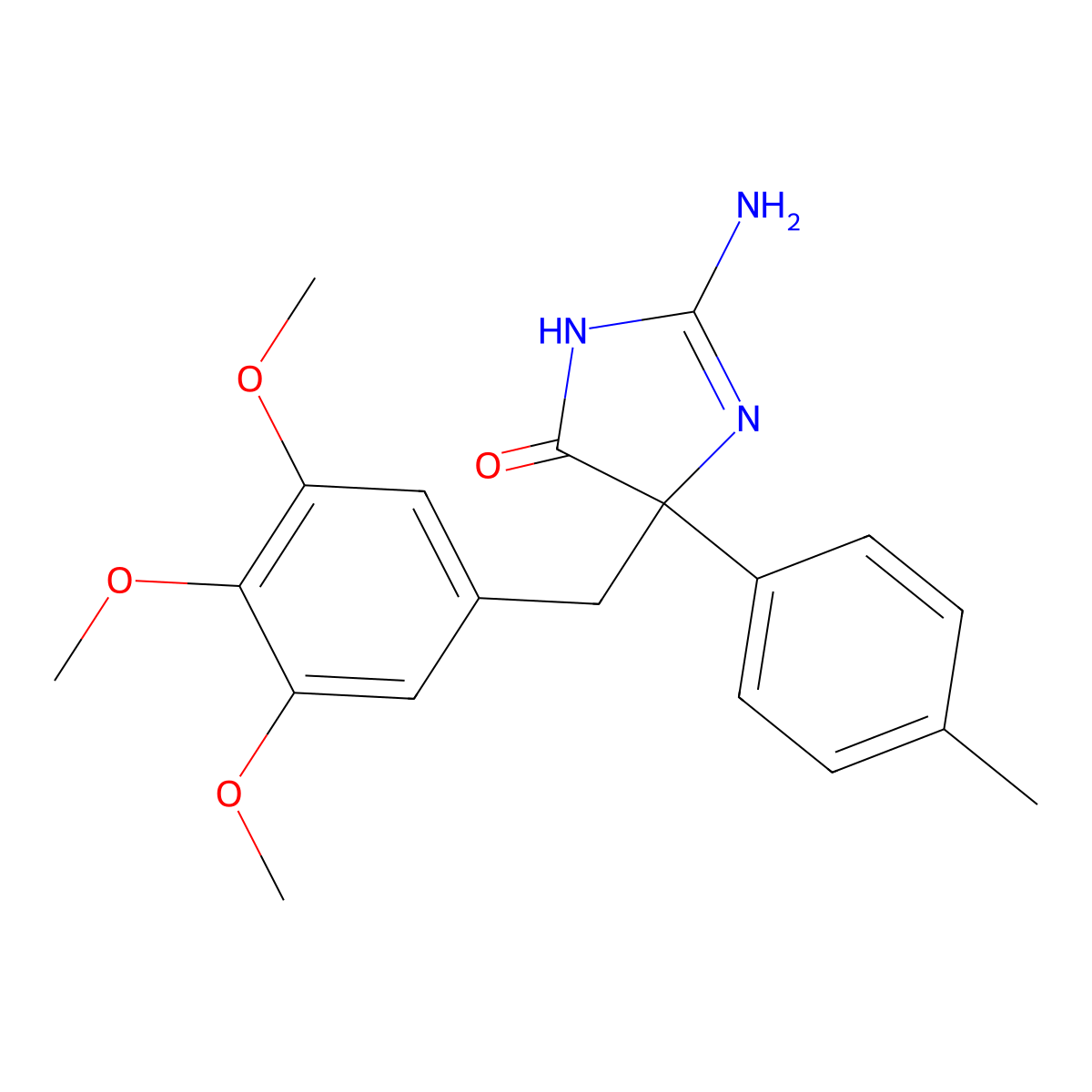 2-Amino-5-(4-methylphenyl)-5-[(3,4,5-trimethoxyphenyl)methyl]-4,5-dihydro-1H-imidazol-4-one molecular structure, CAS 1354916-25-8