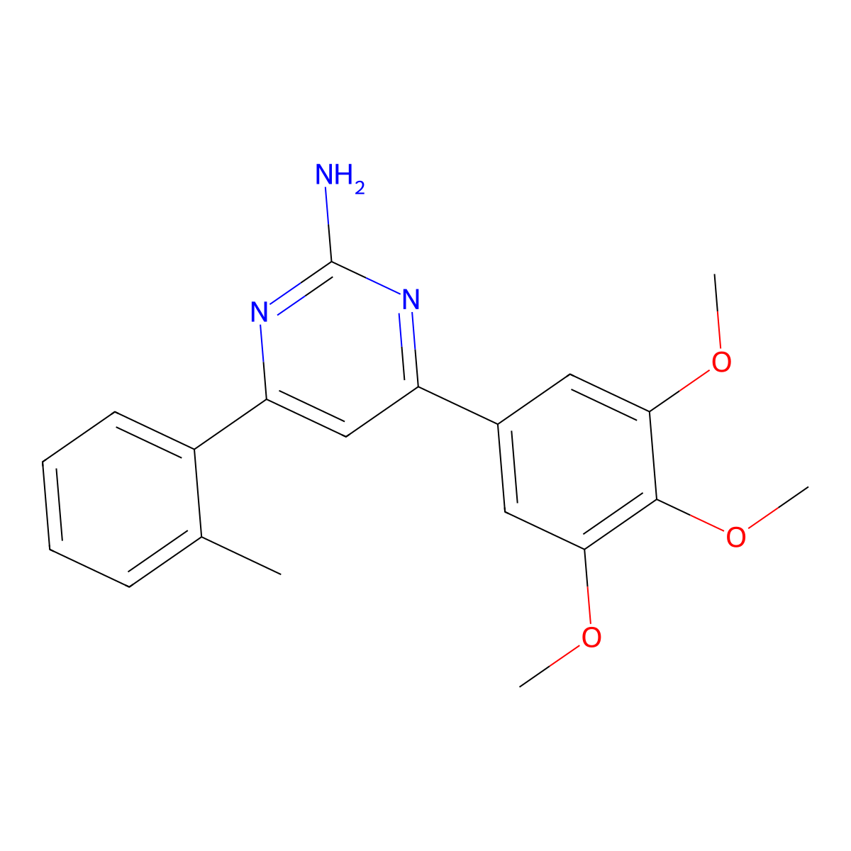 4-(2-Methylphenyl)-6-(3,4,5-trimethoxyphenyl)pyrimidin-2-amine molecular structure, CAS 1354916-26-9