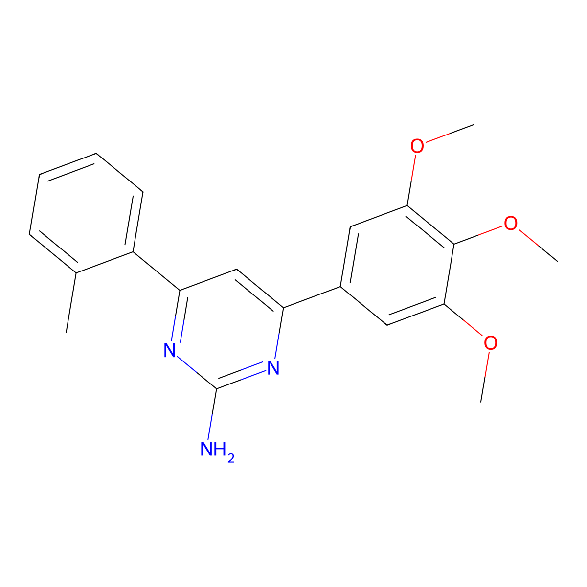 4-(2-Methylphenyl)-6-(3,4,5-trimethoxyphenyl)pyrimidin-2-amine molecular structure, CAS 1354916-26-9