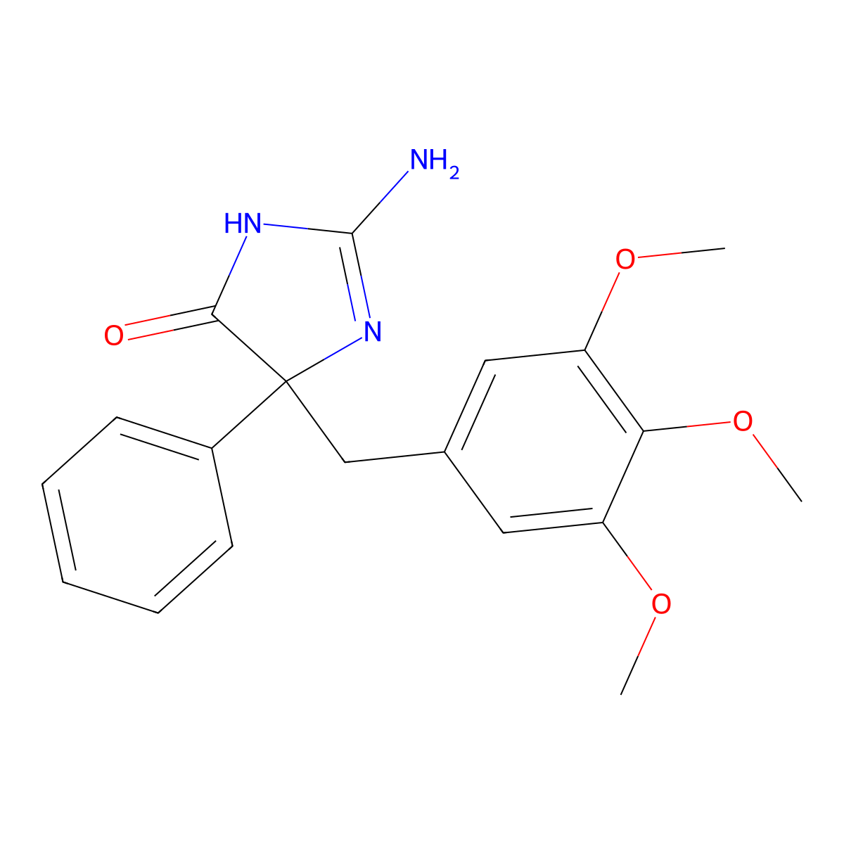 2-Amino-5-phenyl-5-[(3,4,5-trimethoxyphenyl)methyl]-4,5-dihydro-1H-imidazol-4-one molecular structure, CAS 1354916-47-4