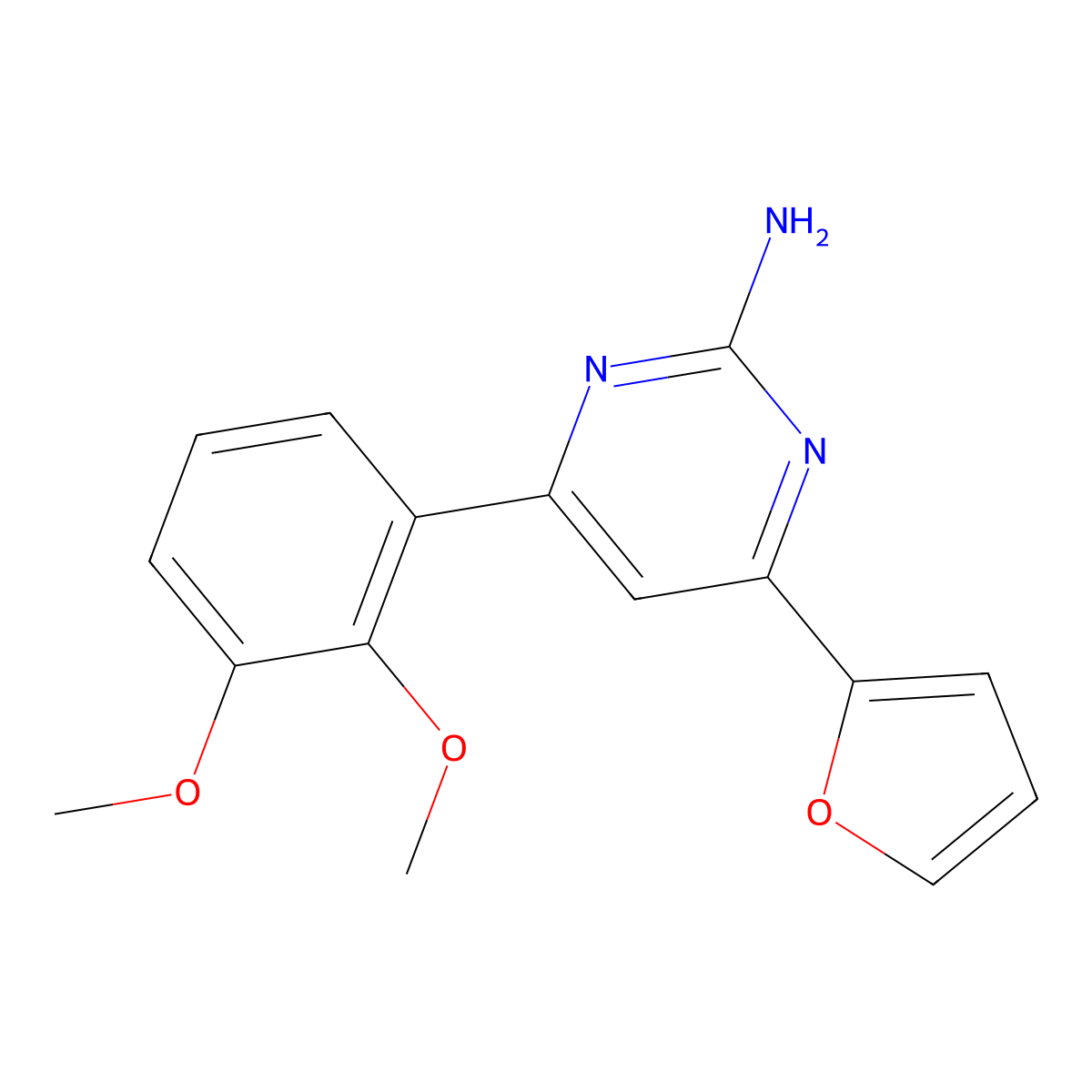 4-(2,3-Dimethoxyphenyl)-6-(furan-2-yl)pyrimidin-2-amine molecular structure, CAS 1354916-60-1