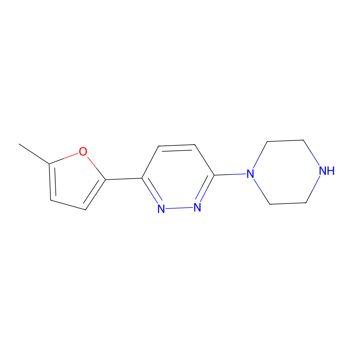 3-(5-Methylfuran-2-yl)-6-(piperazin-1-yl)pyridazine molecular structure, CAS 1354916-71-4