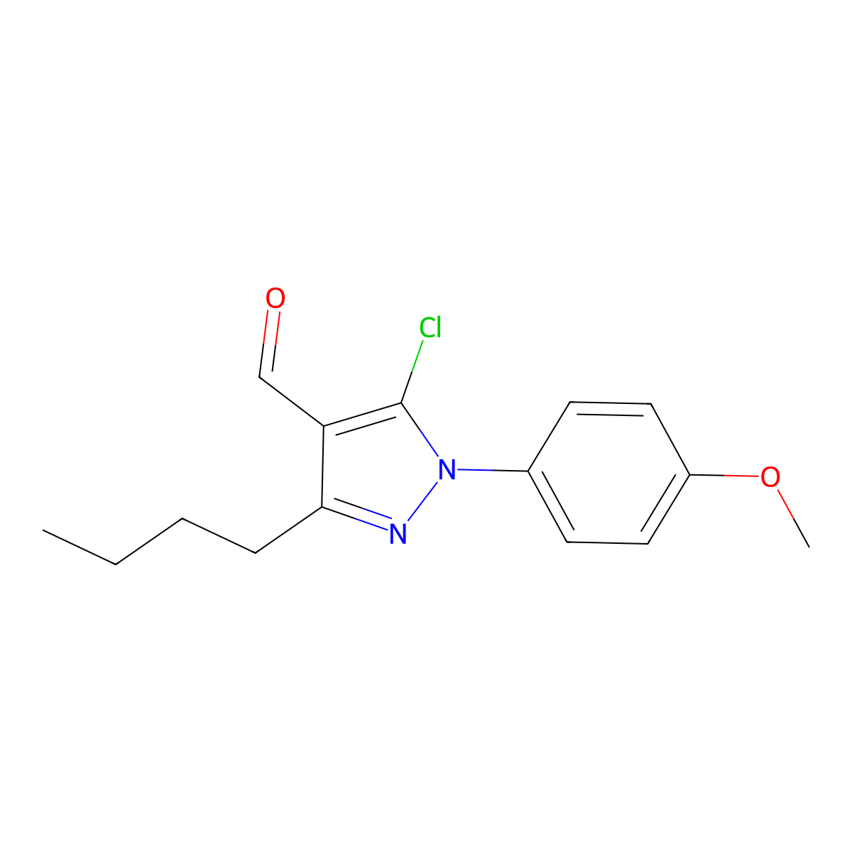 3-Butyl-5-chloro-1-(4-methoxyphenyl)-1H-pyrazole-4-carbaldehyde molecular structure, CAS 1354916-81-6