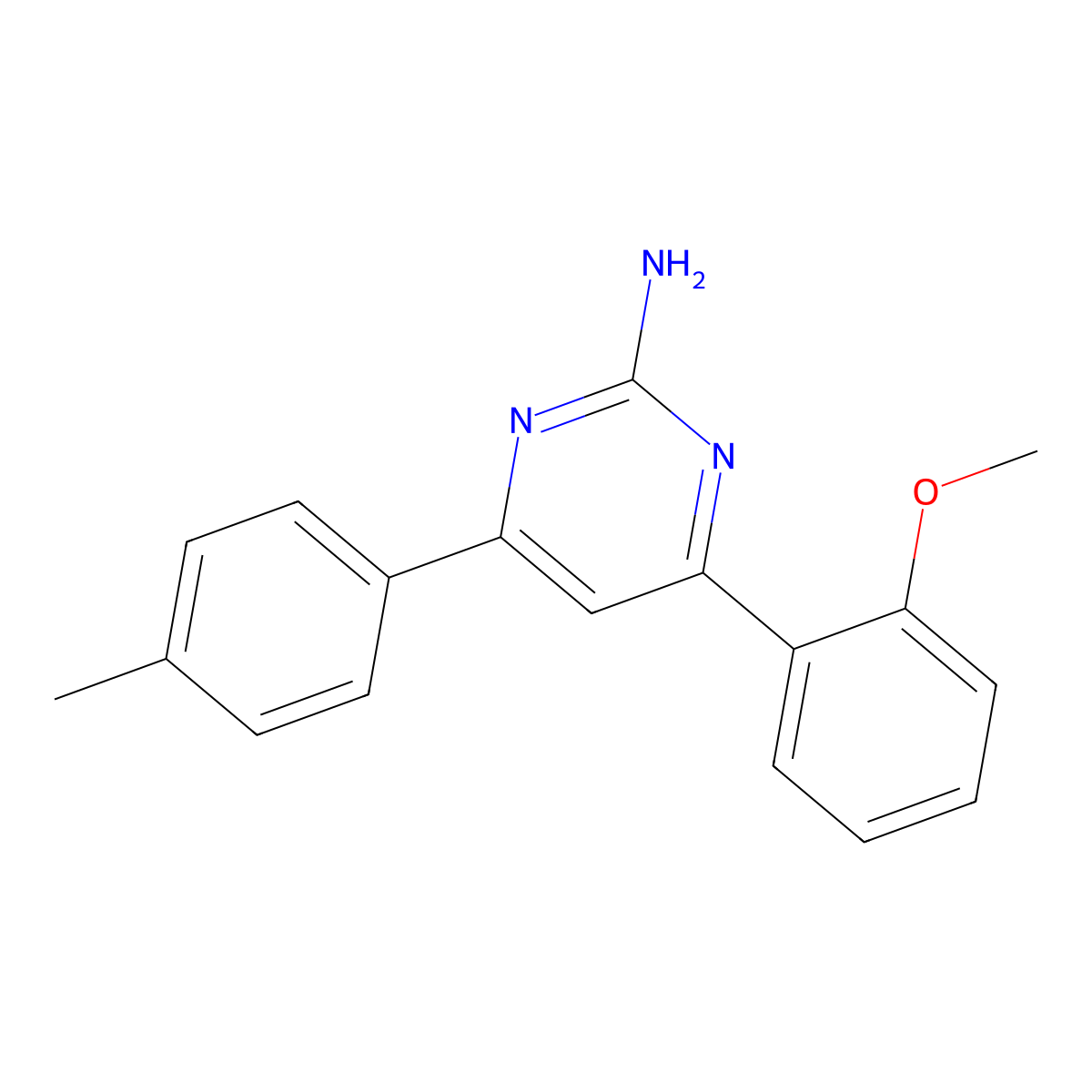 4-(2-Methoxyphenyl)-6-(4-methylphenyl)pyrimidin-2-amine molecular structure, CAS 1354917-61-5