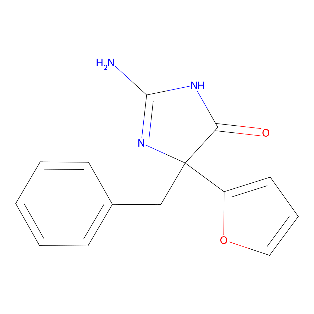2-Amino-5-benzyl-5-(furan-2-yl)-4,5-dihydro-1H-imidazol-4-one molecular structure, CAS 1354918-07-2