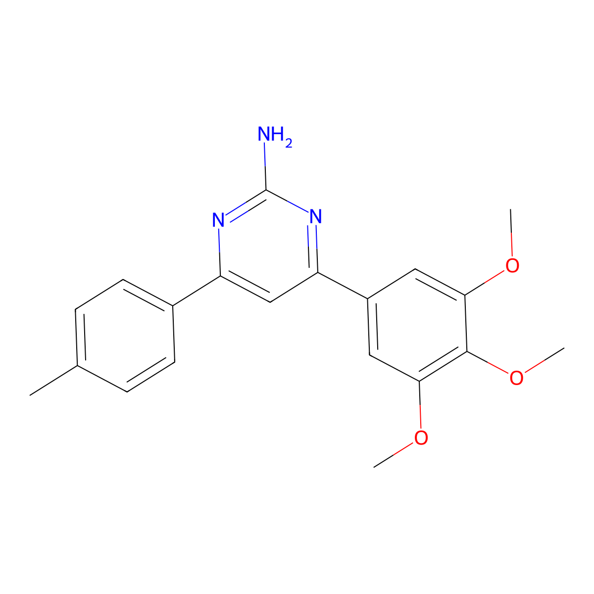 4-(4-Methylphenyl)-6-(3,4,5-trimethoxyphenyl)pyrimidin-2-amine molecular structure, CAS 1354918-09-4