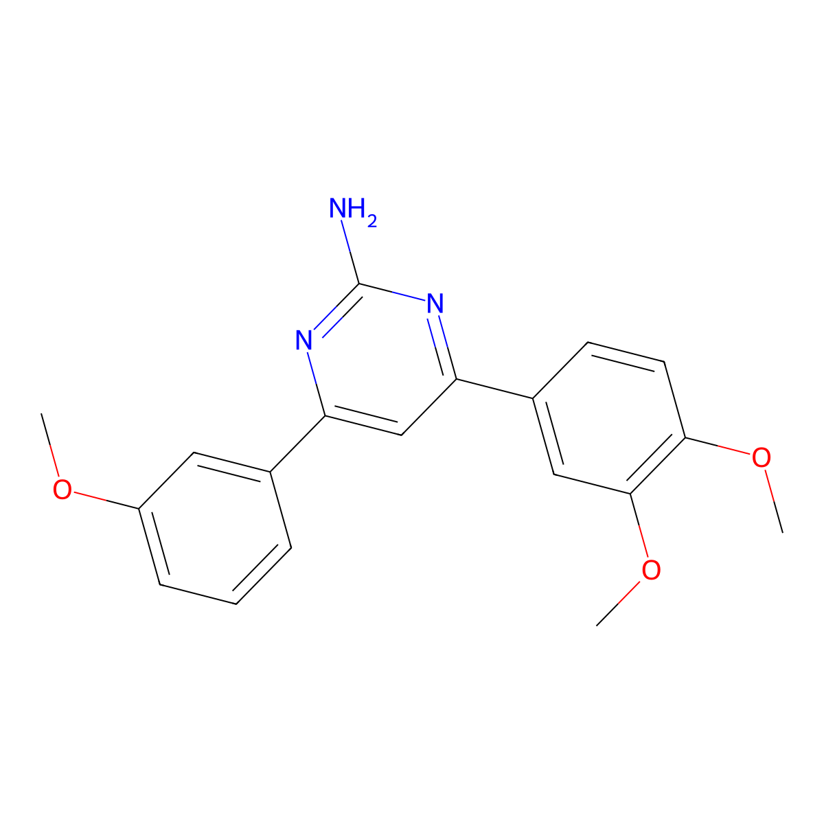 4-(3,4-Dimethoxyphenyl)-6-(3-methoxyphenyl)pyrimidin-2-amine molecular structure, CAS 1354918-19-6