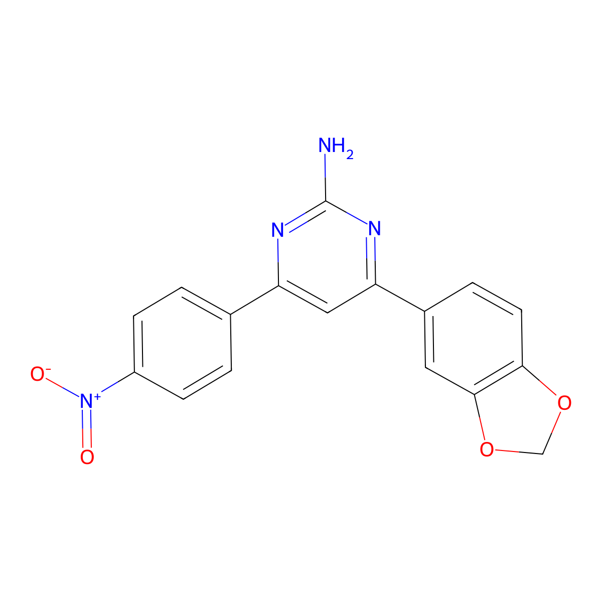 4-(2H-1,3-Benzodioxol-5-yl)-6-(4-nitrophenyl)pyrimidin-2-amine molecular structure, CAS 1354918-25-4