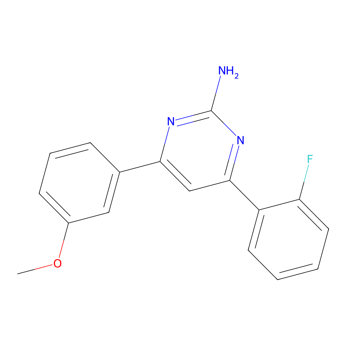 4-(2-Fluorophenyl)-6-(3-methoxyphenyl)pyrimidin-2-amine molecular structure, CAS 1354918-29-8