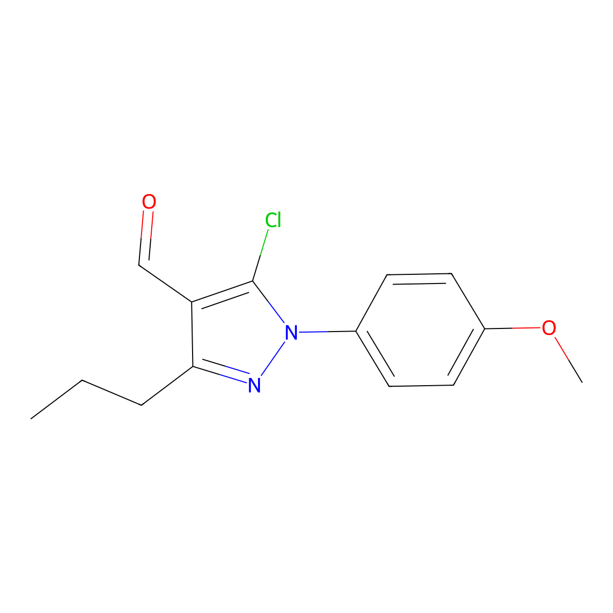 5-Chloro-1-(4-methoxyphenyl)-3-propyl-1H-pyrazole-4-carbaldehyde molecular structure, CAS 1354918-64-1