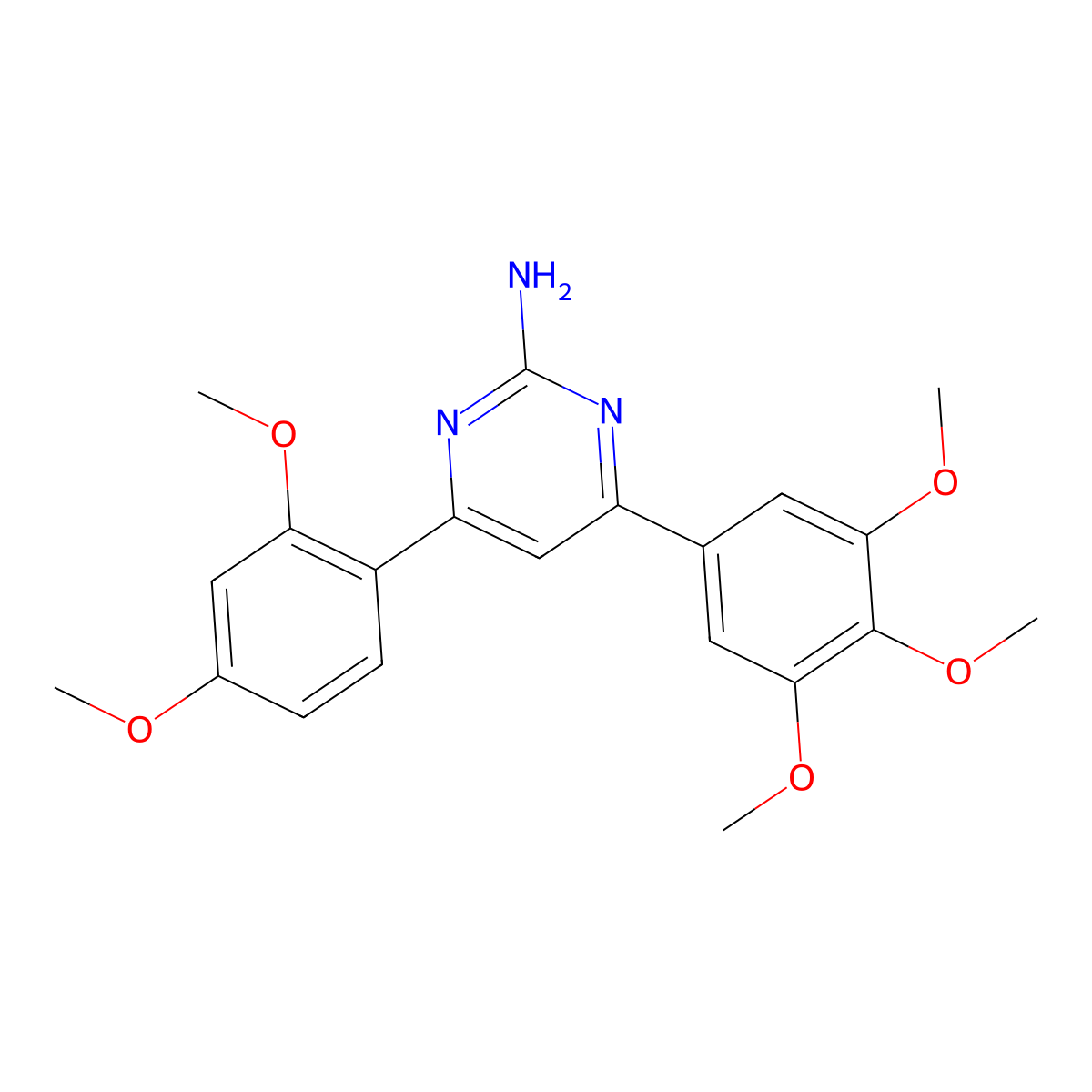 4-(2,4-Dimethoxyphenyl)-6-(3,4,5-trimethoxyphenyl)pyrimidin-2-amine molecular structure, CAS 1354918-73-2