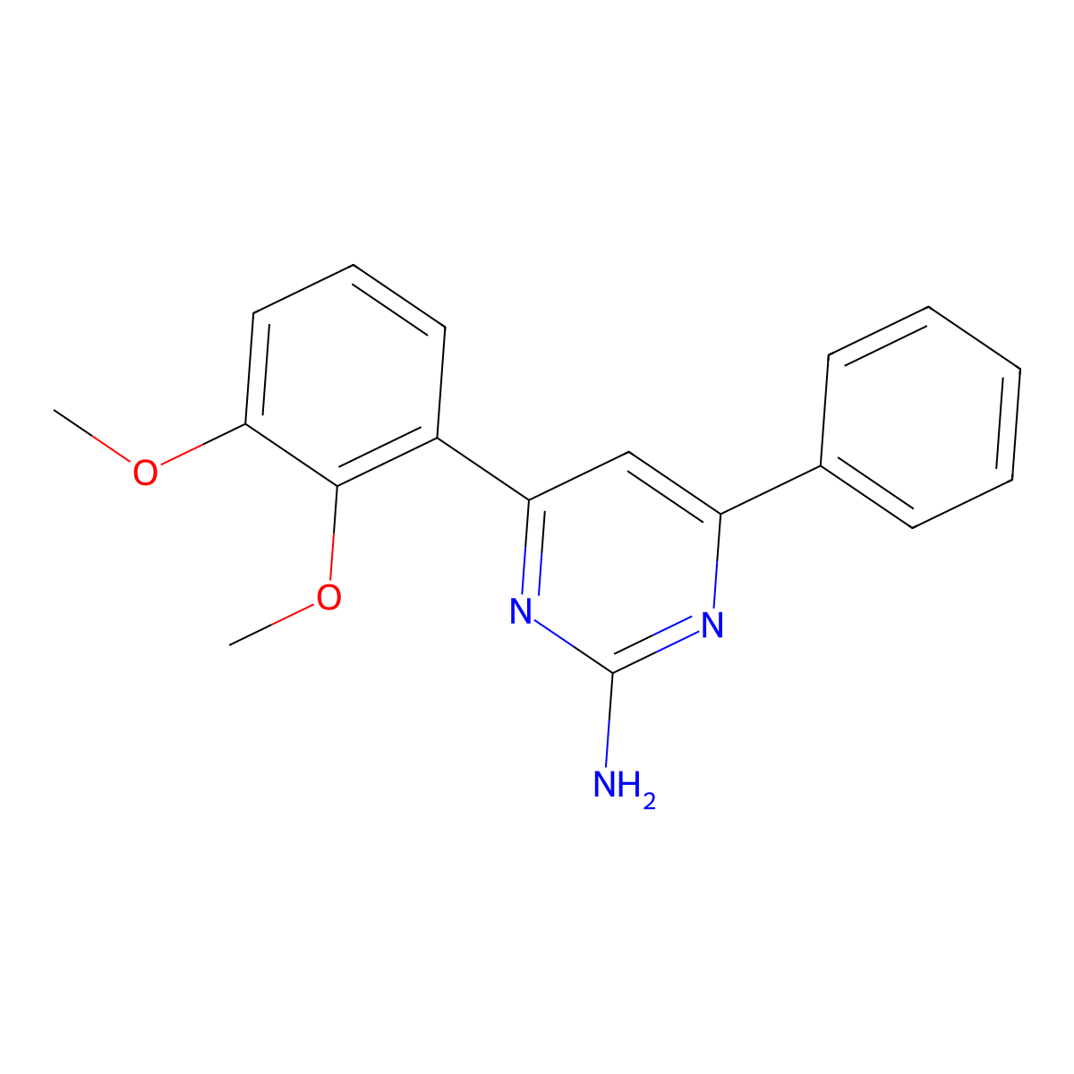 4-(2,3-Dimethoxyphenyl)-6-phenylpyrimidin-2-amine molecular structure, CAS 1354918-79-8