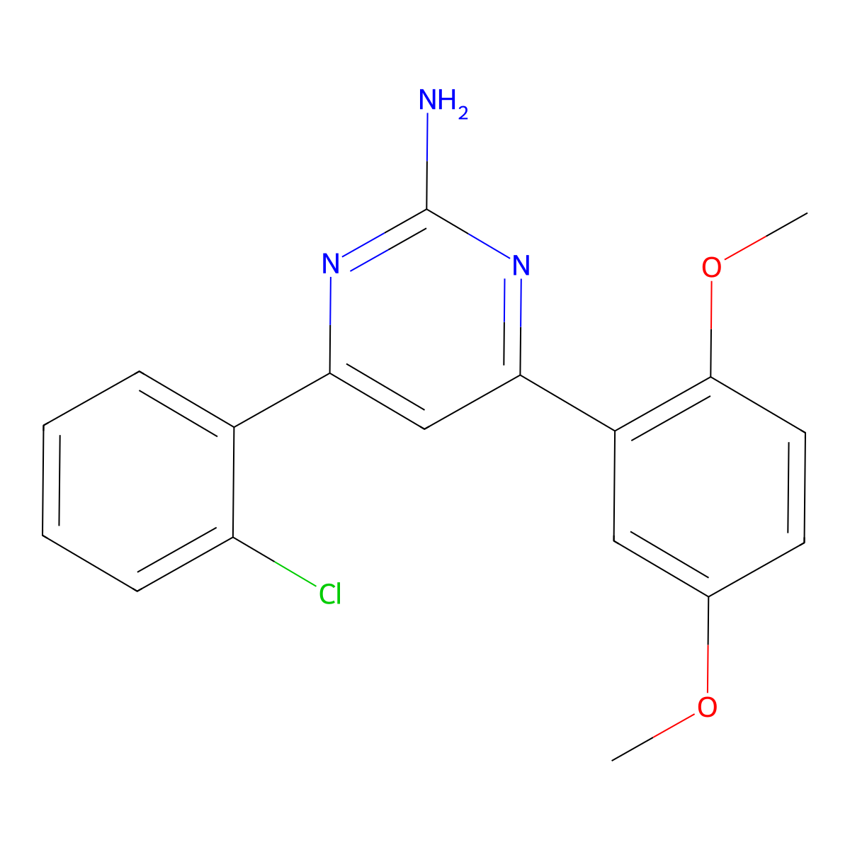 4-(2-Chlorophenyl)-6-(2,5-dimethoxyphenyl)pyrimidin-2-amine molecular structure, CAS 1354918-83-4