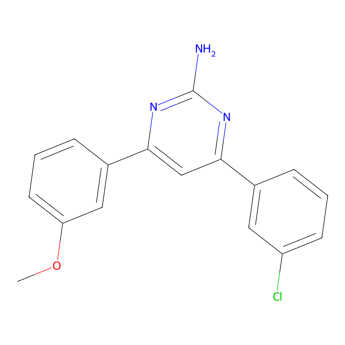 4-(3-Chlorophenyl)-6-(3-methoxyphenyl)pyrimidin-2-amine molecular structure, CAS 1354919-10-0