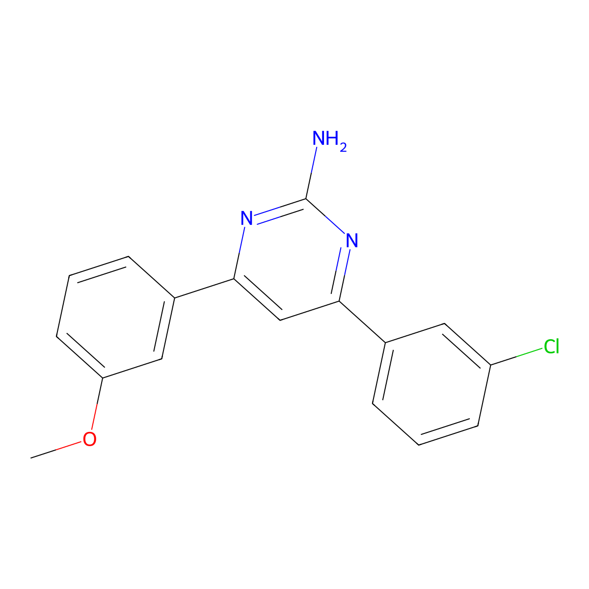 4-(3-Chlorophenyl)-6-(3-methoxyphenyl)pyrimidin-2-amine molecular structure, CAS 1354919-10-0